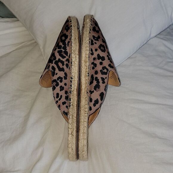 New JCrew Animal Leopard Printed Espadrille Mule Slides Size 11 - Picture 10 of 13